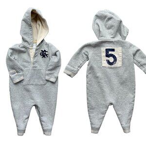 Vintage Ralph Lauren Baby Infant Rugby Onesie Jumper Coverall Hoodie Outfit